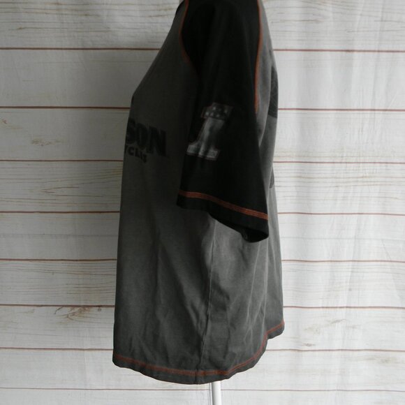 HARLEY DAVIDSON BLACK/GRAY RAGLAN MEN'S LOGO T-SHIRT SZ MEDIUM M - Picture 3 of 5